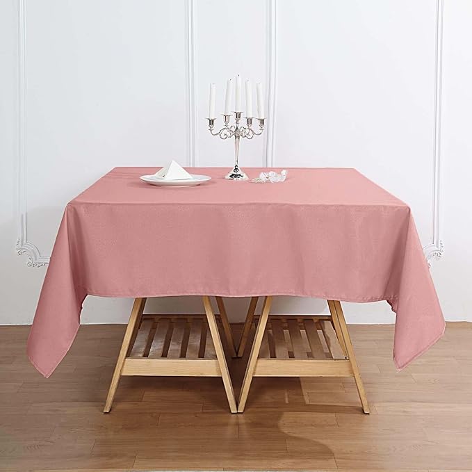Efavormart 70" Square Linens Dusty Rose Wholesale Linens Polyester Square Linen - Image 2