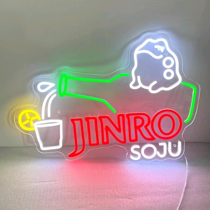 Jinro Soju Neon Light| Soju Neon Sign| Korean Wall Decor| Home Bar Neon Sign - Image 3