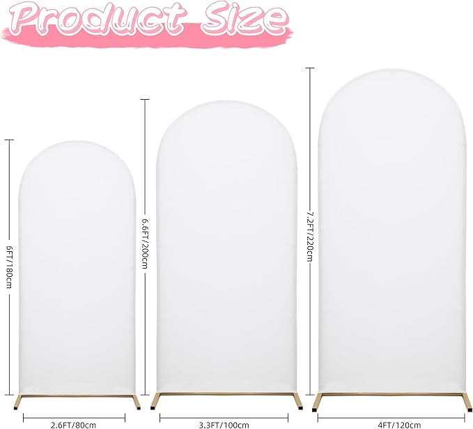 Wedding Arch Covers Arch Backdrop Cover Arch Stand Covers 7.2FT 6.6FT 6FT Set - Image 5