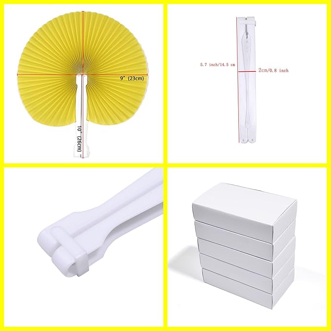 12 Packs Decorative Paper Folding Hand Fans Handheld - Image 2