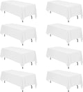 BRILLMAX 8 Pack White Tablecloths 70 x 120 Inch by BRILLMAX