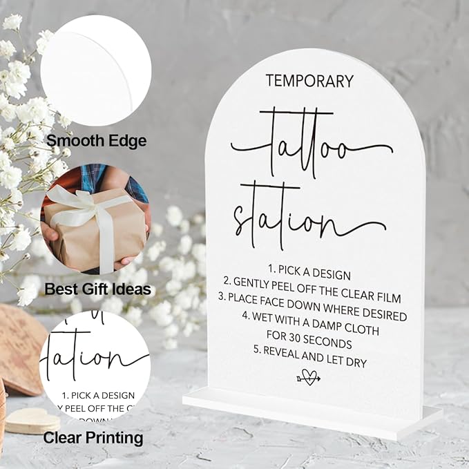 Wedding Tattoo Sign Temporary Tattoo Station Sign - Image 3