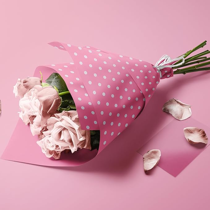 Flyhill Pink Wrapping Paper Roll, Reversible Gift Wrap Paper - Image 4