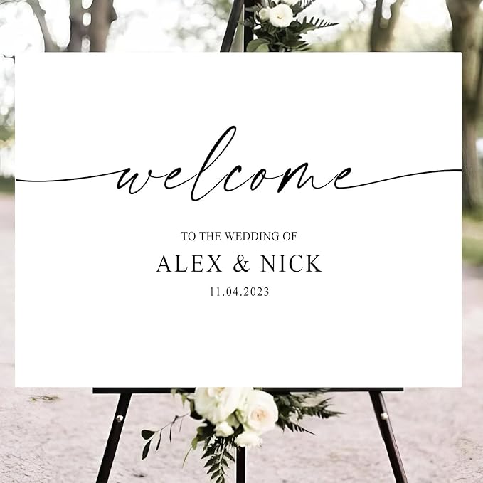 Script Calligraphy Wedding Welcome Signs, Welcome Sign Wedding, Customized - Image 4