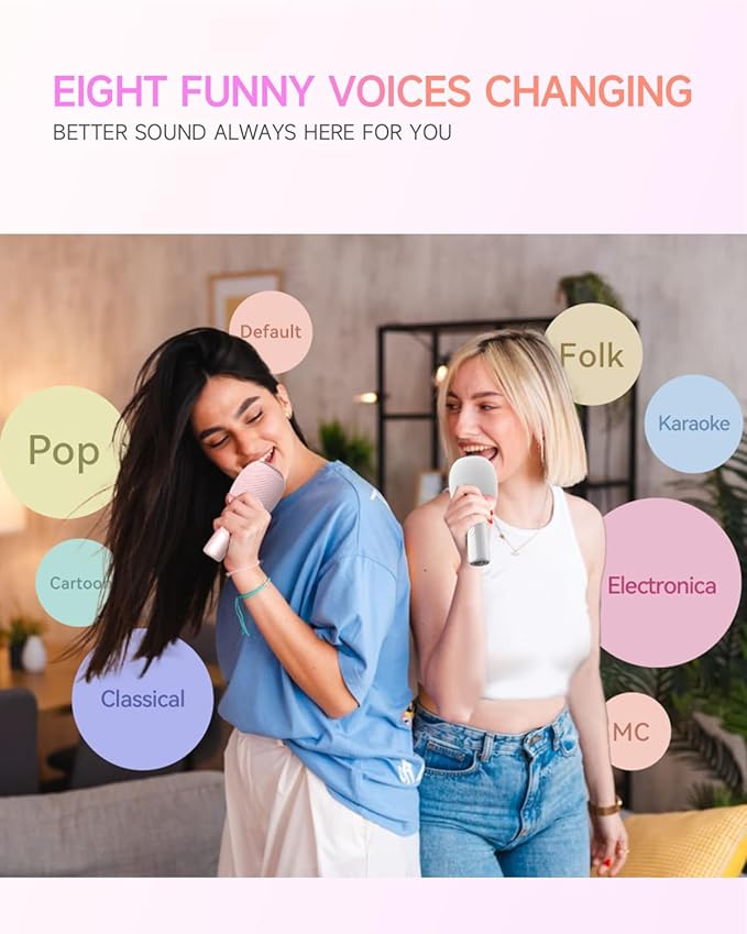 Wireless Bluetooth karaoke Microphone, 5-in-1 Portable Handheld Microphone - Image 9
