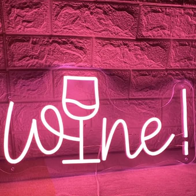 Wine Neon Sign Wine Cup Led Light Wedding Sign Home Party Bar Decor Shop Logo - Image 5