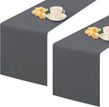 2 Pack Grey Table Runner 12 x 72 Inch Solid Color Farmhouse Runners Coffee by mylacerhome