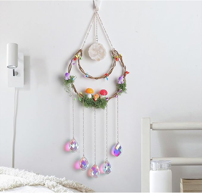 TUOKING Crystal Suncatchers for Window Hanging Mushroom Colorful Crystals Prism - Image 7