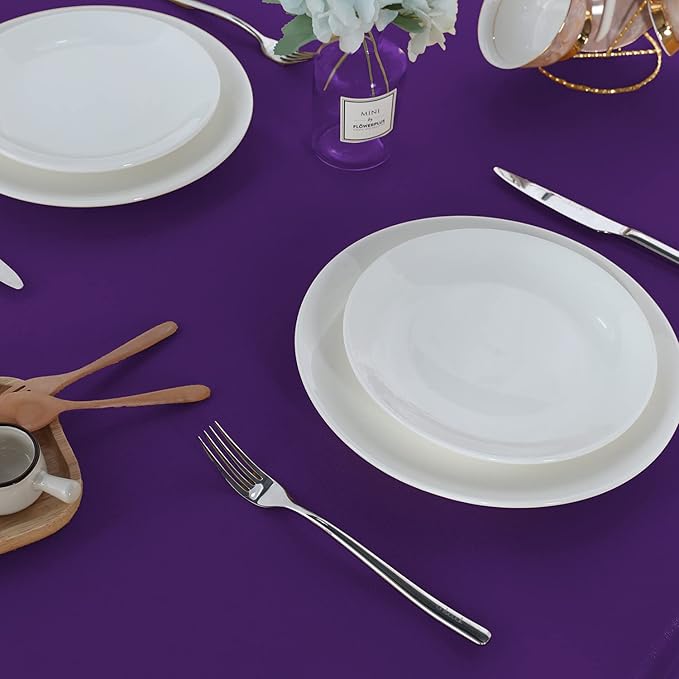 Fitable Rectangle Tablecloth Stain and Wrinkle Resistant Washable Polyester - Image 4