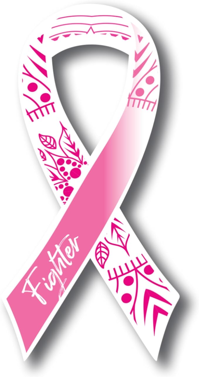 Magnet Me Up Breast Cancer Pink Mandala Fighter Ribbon Magnet Decal, 3.5x7 by MagnetMeUp