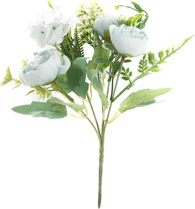 Artificial Flowers Fake Peony Silk Mini Plastic Bridal Flowers - Image 2