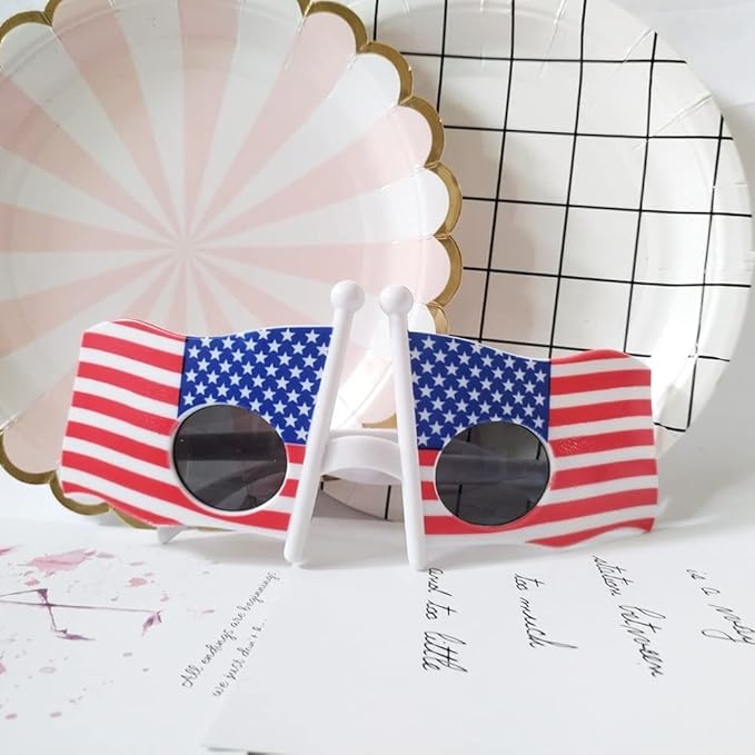 American Flag Glasses 8pcs, Fourth 4th of July Party Accessories, USA Veterans - Image 2