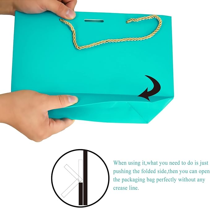 HUAPRINT Gift Bags with Handles, 7.48×3.54×7.9 inches, Party Favor Bags with - Image 6