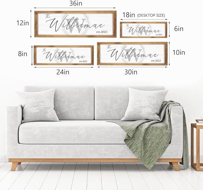 Last Name Signs for Home, Personalized Wall Decor, Monogram Gifts, Framed - Image 4
