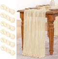 MLMW 6 Pack Beige Table Runner Cheesecloth Boho Gauze Rustic Cheese Cloth Table by MLMW
