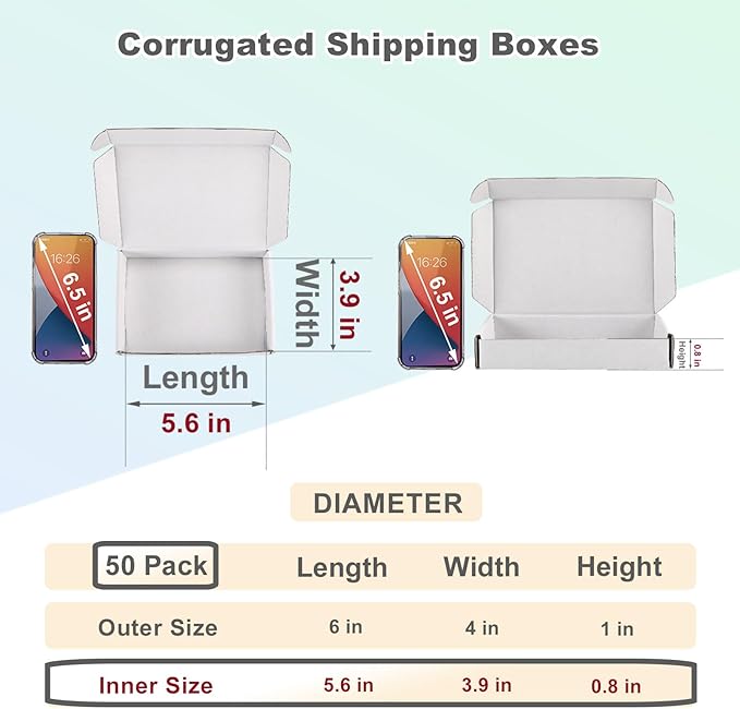MEBRUDY 6x4x1 Inches Shipping Boxes Pack of 50, Small Corrugated Cardboard Box - Image 2
