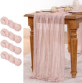 MLMW 4 Pack Pink Cheesecloth Table Runner Boho Gauze Rustic Cheese Cloth Table by MLMW