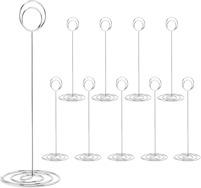 10Pcs Place Card Holder, Table Number Holders, Wire Picture Holder, Table Card by Hoewina