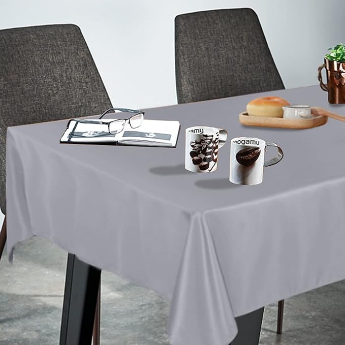 Fitable Rectangle Tablecloth Stain and Wrinkle Resistant Washable Polyester - Image 2