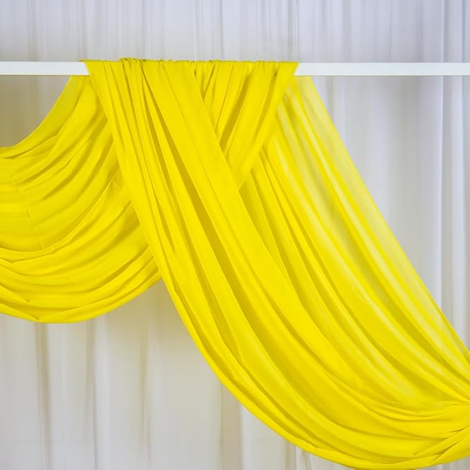 Wedding Arch Draping Fabric Yellow 20Ft 2 Panles Chiffon Drapes - Image 5