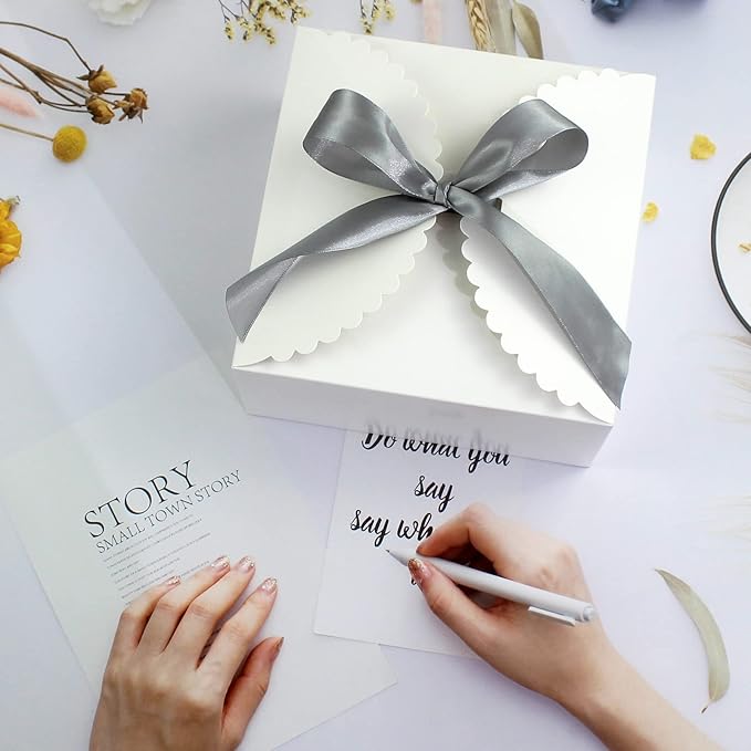 8"x 8"x 4" White Gift Boxes - Image 3