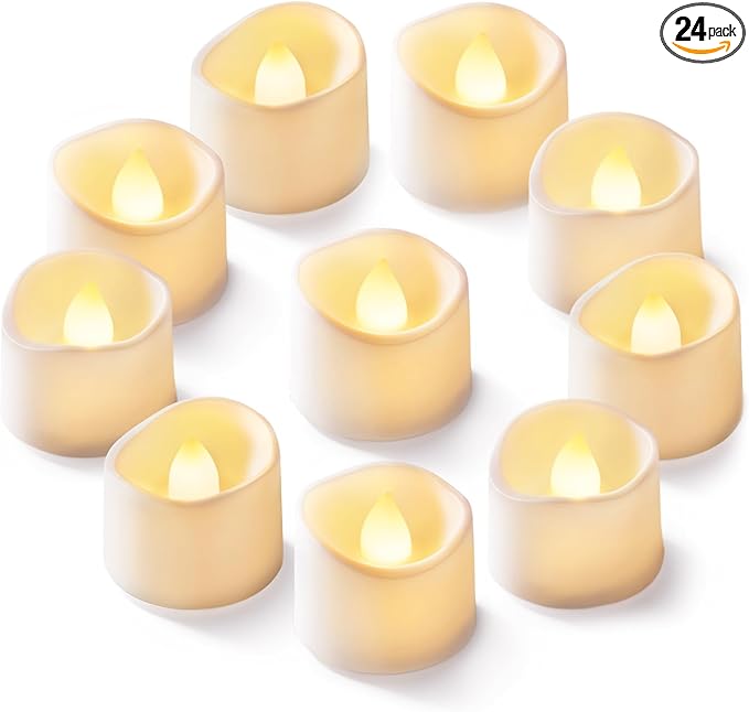 Homemory 24Pcs Flickering Flameless Candle Battery Operated, 200+Hours Fake by Homemory