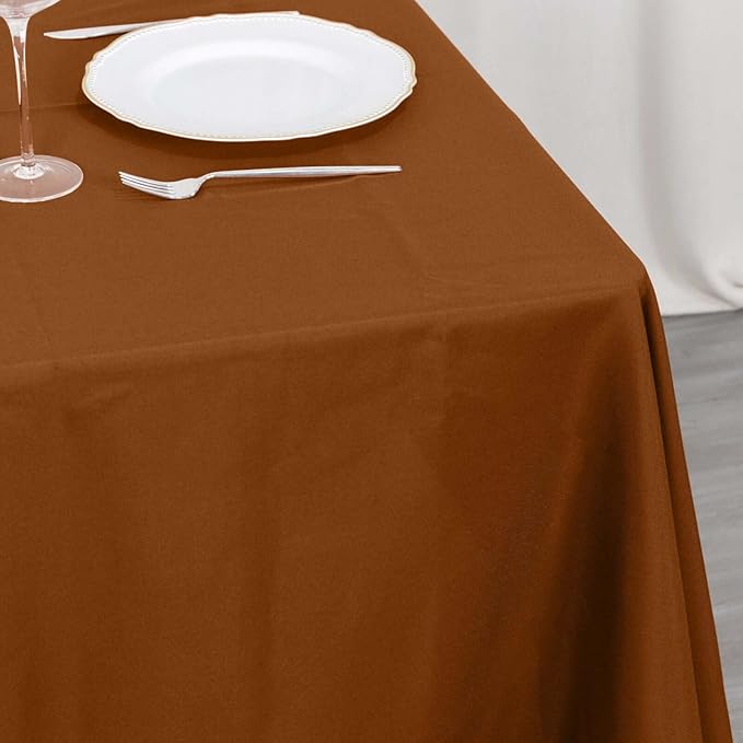 Efavormart 70" Square Linens Cinnamon Brown Wholesale Linens Polyester Square - Image 6