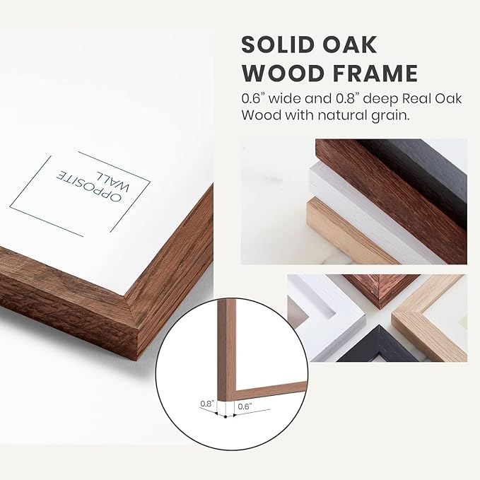 Opposite Wall - 16x16 in - Dark Solid Oak Wood Picture Frame - Lightweight - Image 6