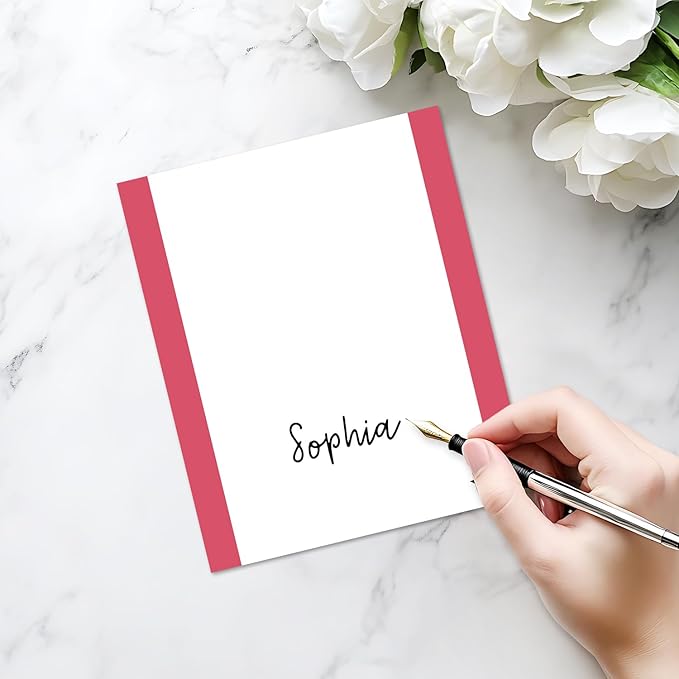 25 Pack Rose Red Place Cards, Editable Name Cards - Image 3