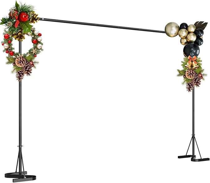 HAITRAL Black Backdrop Banner Stand 10x7 FT, Square Wedding Arch Balloon Metal - Image 7