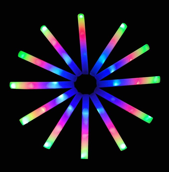 Glow Sticks Bulk-12 Pcs Light up Foam Sticks by ColorHome