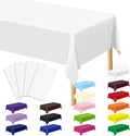 4 Packs White Plastic Tablecloth, Sturdy Disposable Table Cloth, 54 X 108 by QZYL