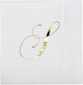 Gift Boutique 100 Gold Monogram Cocktail Napkins Letter S Disposable Paper Pack by GiftBoutique