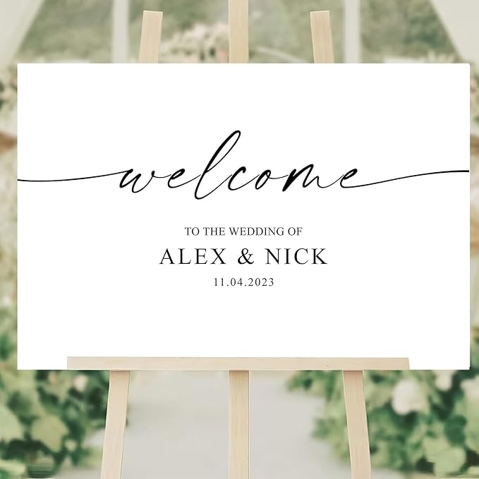 Script Calligraphy Wedding Welcome Signs, Welcome Sign Wedding, Customized - Image 3