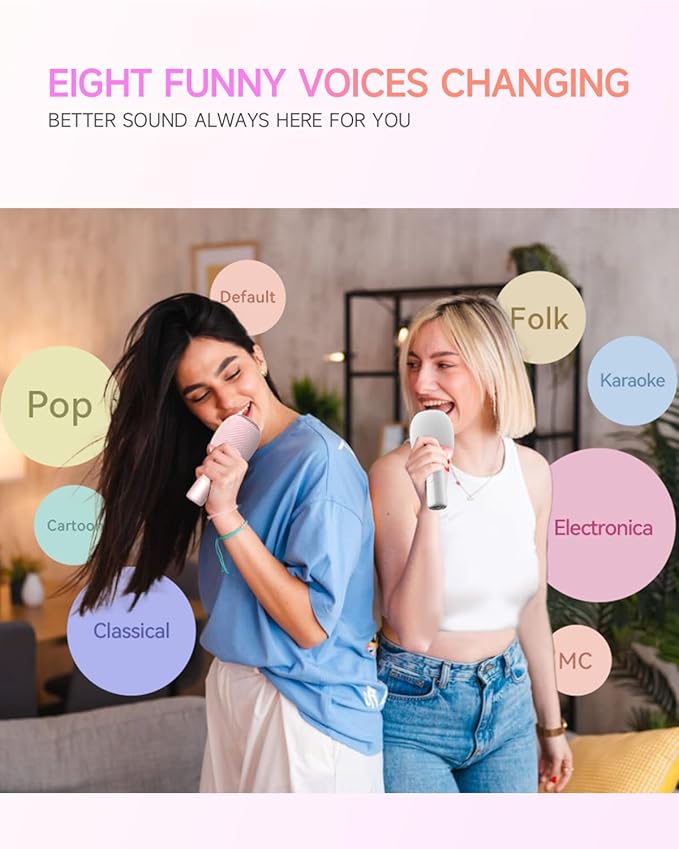 Wireless Bluetooth Karaoke Microphone, 5-in-1 Portable Handheld Mic Speaker - Image 2