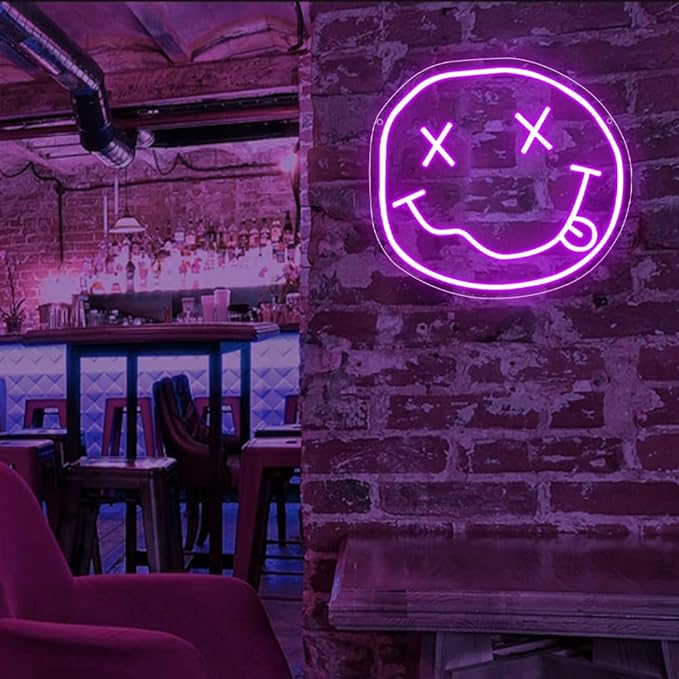Smiley Face Neon Sign, Melting Smile Face LED Light Signs - Image 6