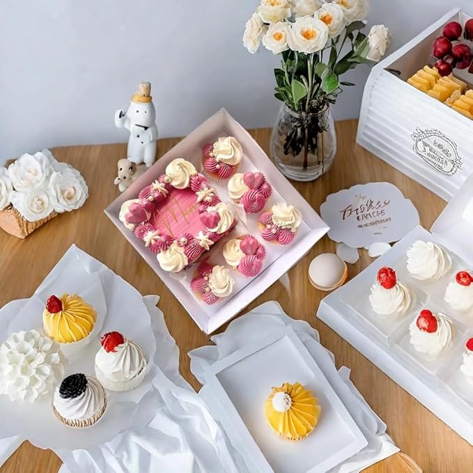 Bento Cake and Cupcake Box 4-inch Cake and 5 Cupcakes Box 10 Sets - Image 6