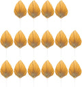 16pcs Golden Tree Leaf Folding Fan Cake Toppers by jojofuny