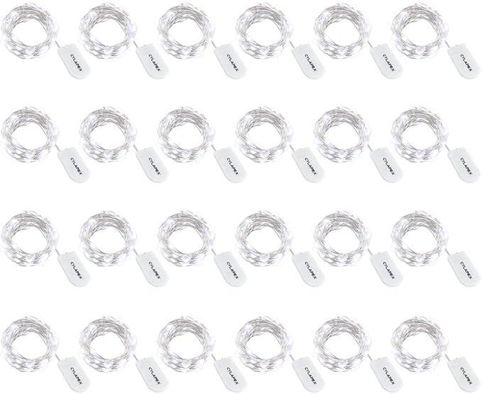 CYLAPEX Pack of 24 Cool White Fairy Lights String Battery Operated Fairy Lights - Image 8
