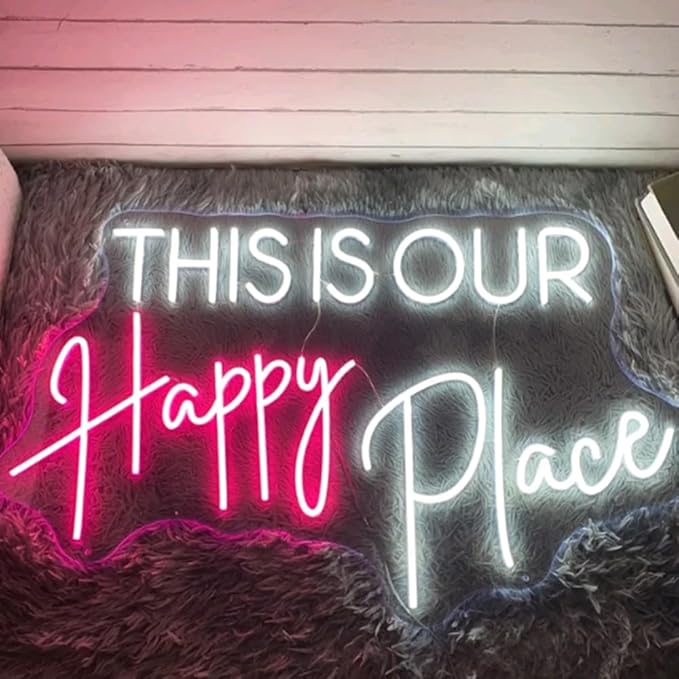This Is Our Happy Place Neon Sign Custom Bedroom LED Neon Light Home Living - Image 5