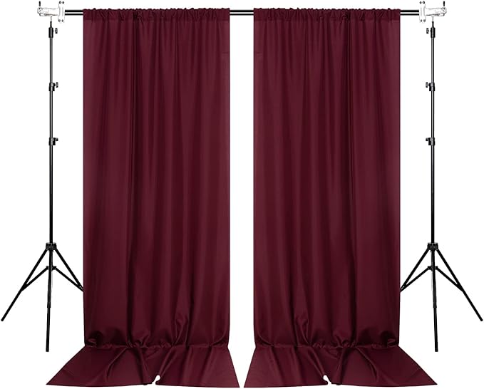 MYSKY HOME Burgundy Backdrop Curtains - Image 8