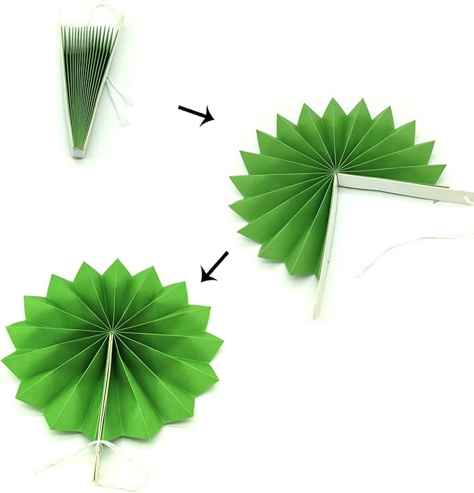 Hanging Paper Fans Tissue Paper Pom Poms Flower and Honeycomb Balls - Image 5