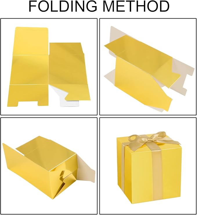 COTOPHER Small Gift Boxes 25 Pack 6x6x6 inches Gold Gift Boxes - Image 6