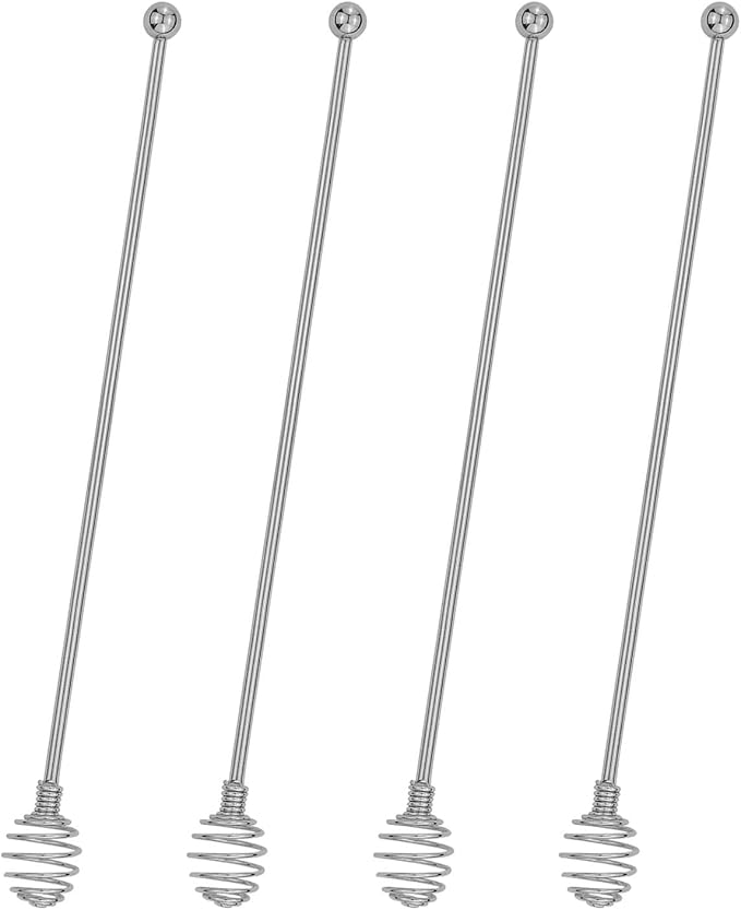 Coffee Stir Sticks, BURLIHOME Stainless Steel Swizzle Sticks 4Pcs Reusable by BURLIHOME