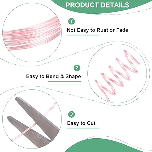 1 mm/18 Gauge Copper Wire for Jewelry Making, 5.2FT Copper Beading Craft Wire - Image 2