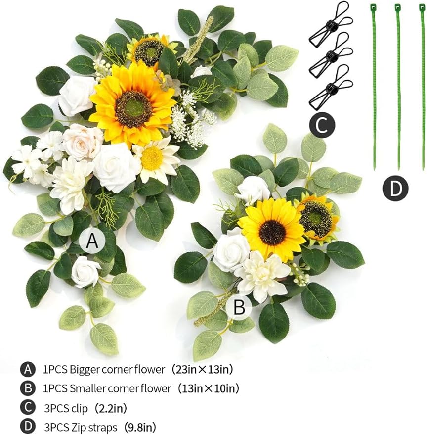 Wedding Decor Welcome Sign Flower Backdrop Garland - Image 3