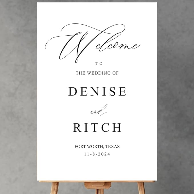 Elegant Minimalist Wedding Welcome Signs, Wedding Welcome Sign, Welcome Sign by Custom