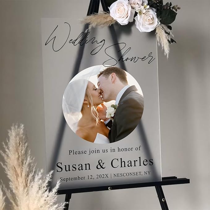 Personalized Wedding Photo Acrylic Welcome Sign – Custom Picture Board - Image 5