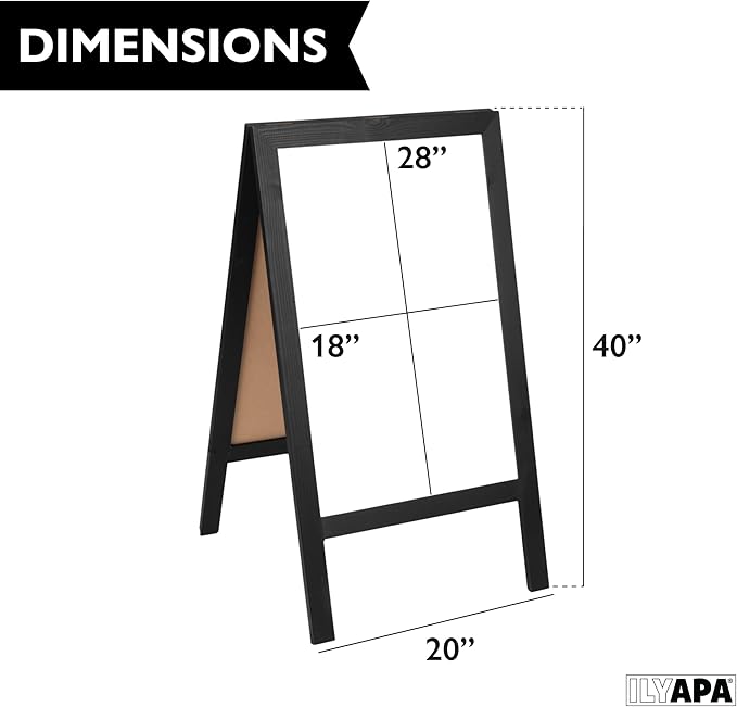 Ilyapa Wooden A-Frame Whiteboard Sign - Image 2