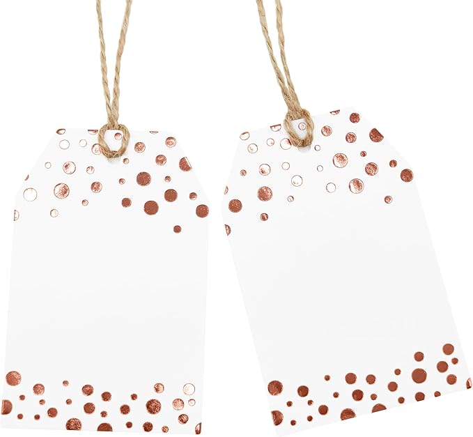 100Pcs Rose Gold Gift Tags by ASYEHJNR